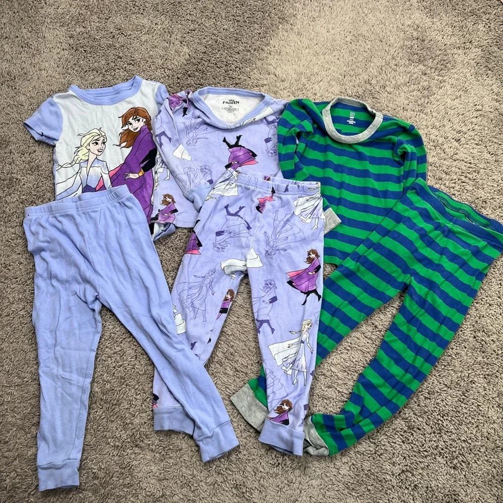 Toddler Girls 3 Piece Pajama Lot Sz 4T
